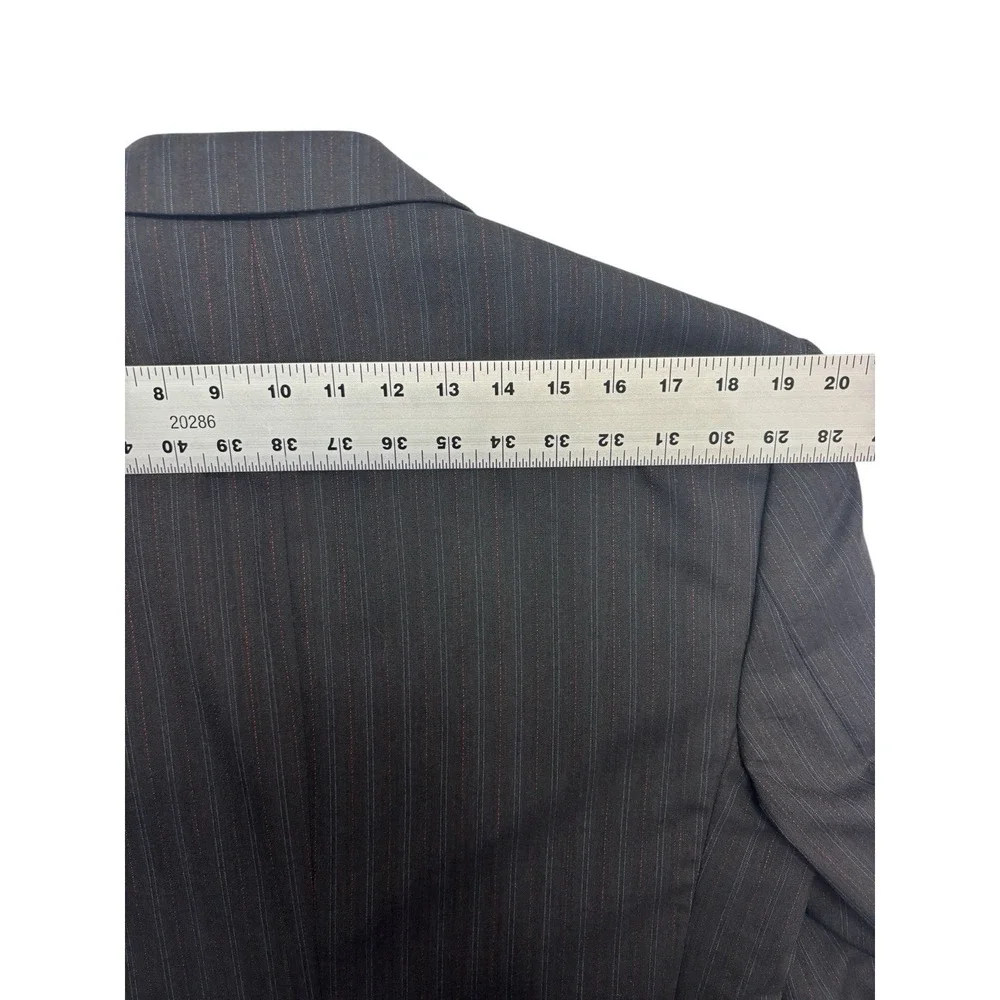 Alexandre London Savile Row 42L 34x32 Black Stripe 2pc‎ Pant Suit Wool Pleated